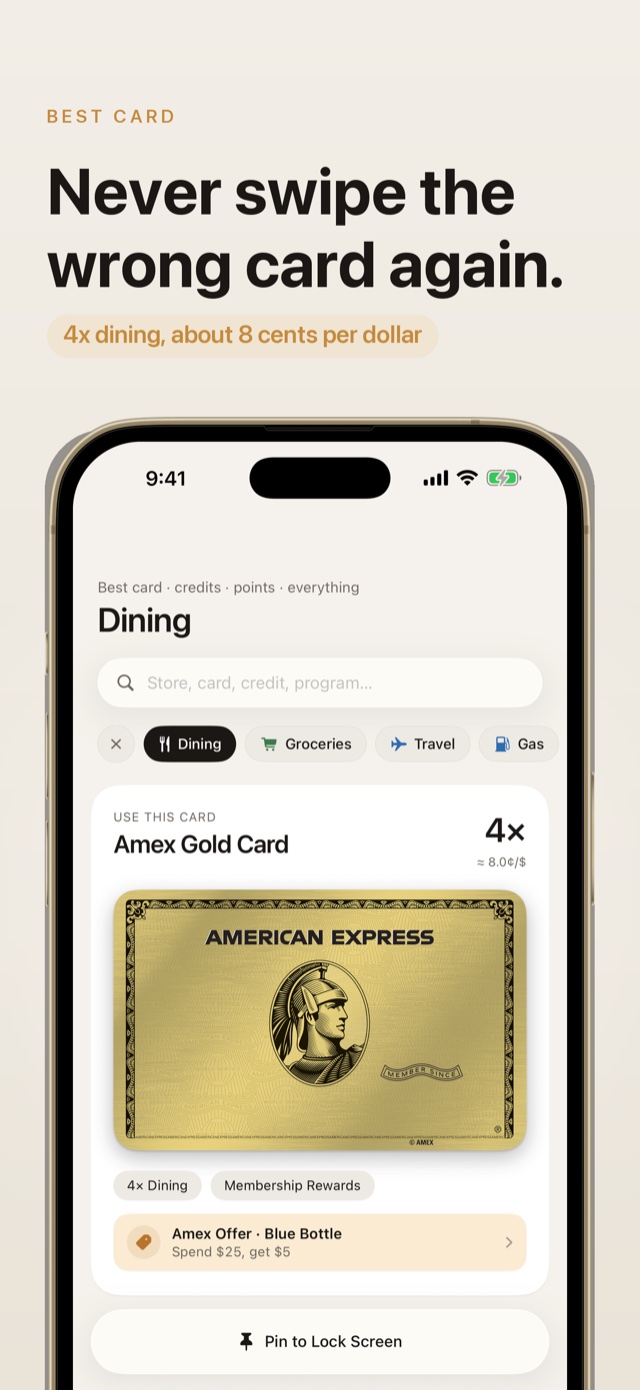 Cardful best card at checkout