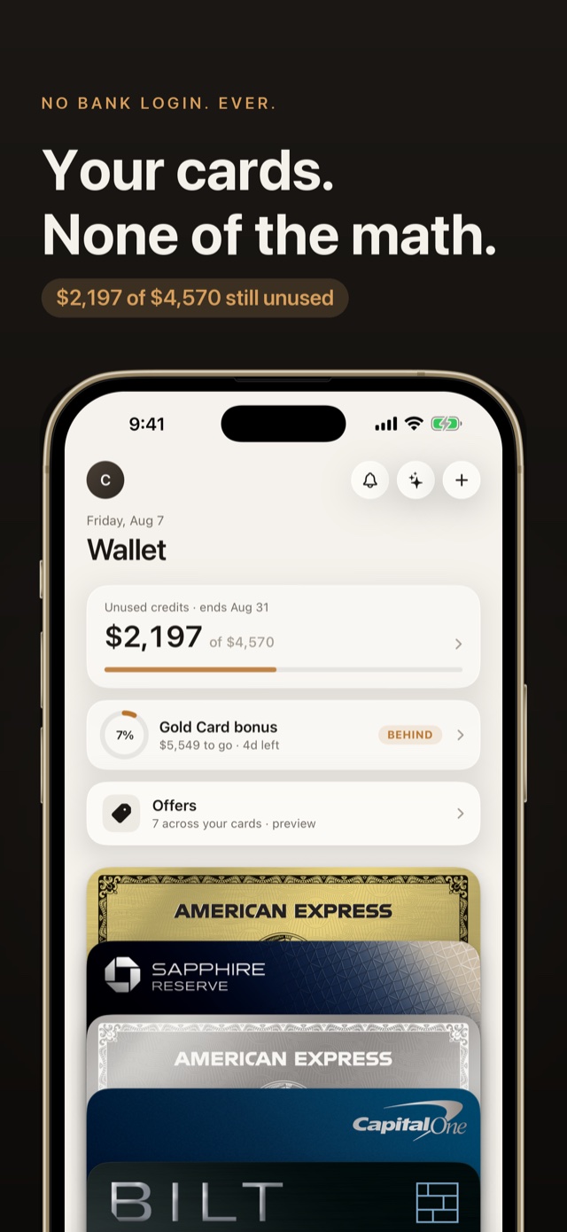 Cardful App Store creative: Your cards. None of the math.